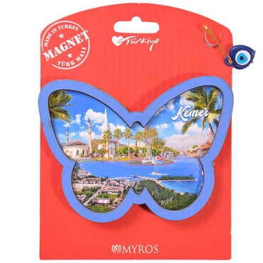 Kemer Themed Wooden Backing Carded Serie C Fridge Magnet - 12
