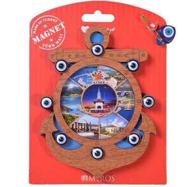 Kemer Themed Wooden Backing Carded Serie C Fridge Magnet - 13