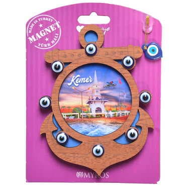 Kemer Themed Wooden Backing Carded Serie C Fridge Magnet - 14