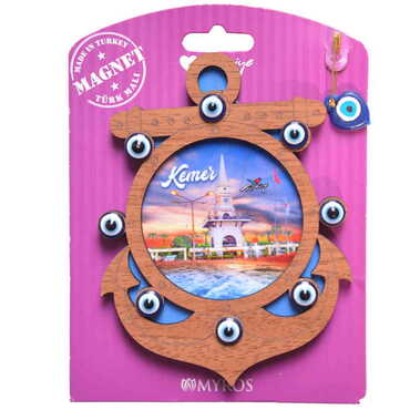 Kemer Themed Wooden Backing Carded Serie C Fridge Magnet - 15