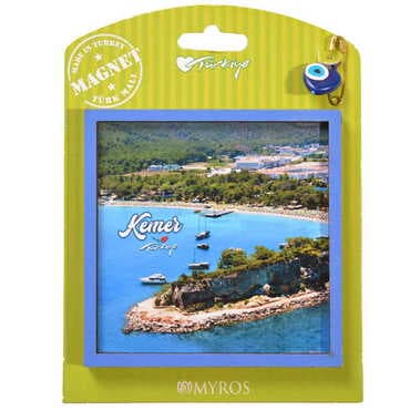 Kemer Themed Wooden Backing Carded Serie C Fridge Magnet - 16