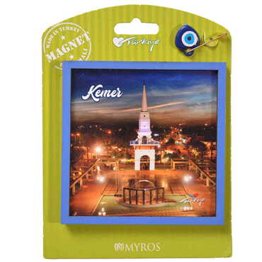 Kemer Themed Wooden Backing Carded Serie C Fridge Magnet - 18