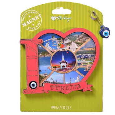 Kemer Themed Wooden Backing Carded Serie C Fridge Magnet - 19