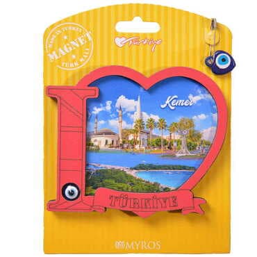 Kemer Themed Wooden Backing Carded Serie C Fridge Magnet - 20
