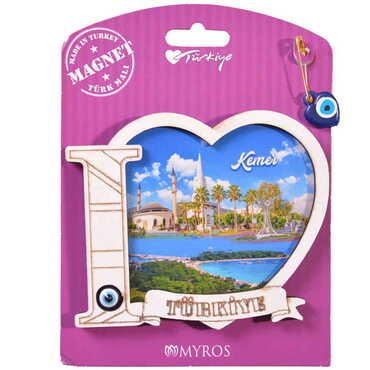 Kemer Themed Wooden Backing Carded Serie C Fridge Magnet - 23