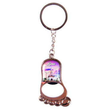 Kemer Themed Metal Foot Shaped Opener Keychain 37x118 mm - 4