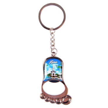 Kemer Themed Metal Foot Shaped Opener Keychain 37x118 mm - 5