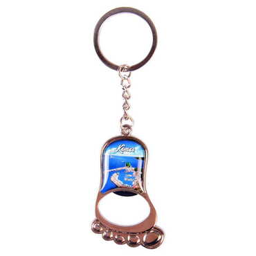 Kemer Themed Metal Foot Shaped Opener Keychain 37x118 mm - 6