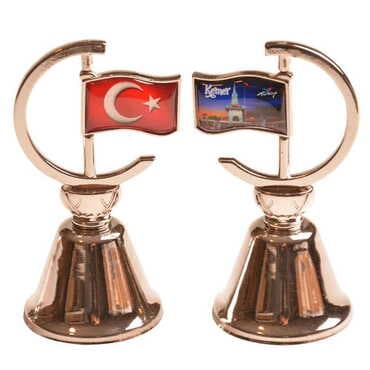 Kemer Themed Collectible Souvenir Double Face Metal Spinner Flag Bell 44x96 mm - 4
