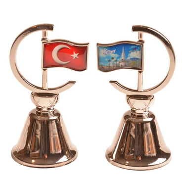 Kemer Themed Collectible Souvenir Double Face Metal Spinner Flag Bell 44x96 mm - 5