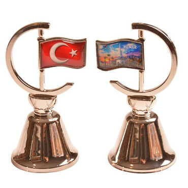 Kemer Themed Collectible Souvenir Double Face Metal Spinner Flag Bell 44x96 mm - 8