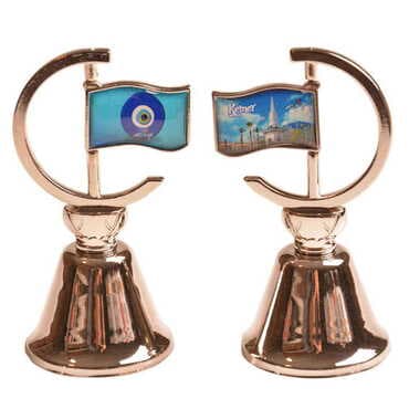 Kemer Themed Collectible Souvenir Double Face Metal Spinner Flag Bell 44x96 mm - 11