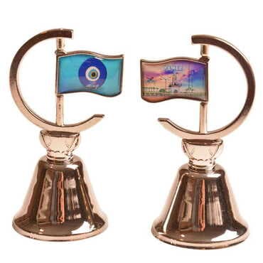 Kemer Themed Collectible Souvenir Double Face Metal Spinner Flag Bell 44x96 mm - 12