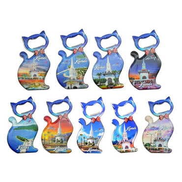 Kemer Themed Cat Shaped Metal Magnetic Bottle Opener 97x48 mm - 3