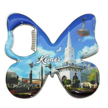 Kemer Themed Butterfly Shaped Metal Magnetic Bottle Opener 70x70 mm - 8