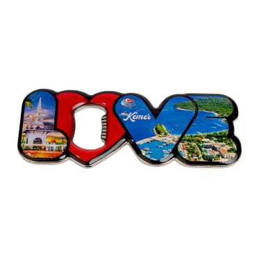 Kemer Temalı Myros Metal Love Açacak Magnet 114x47 mm - 2