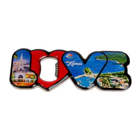 Kemer Temalı Myros Metal Love Açacak Magnet 114x47 mm - 2