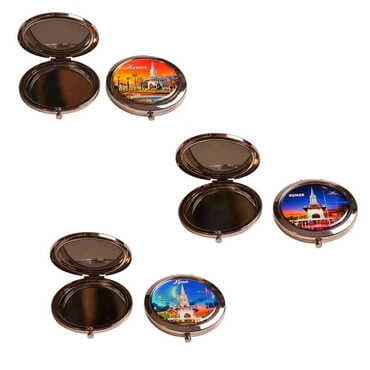 Kemer Themed Customised Metal Epoxy Travel Make Up Compact Mirror 70x11 mm - 2