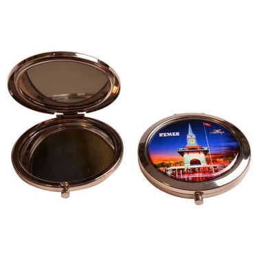 Kemer Themed Customised Metal Epoxy Travel Make Up Compact Mirror 70x11 mm - 4