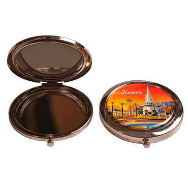 Kemer Themed Customised Metal Epoxy Travel Make Up Compact Mirror 70x11 mm - 5
