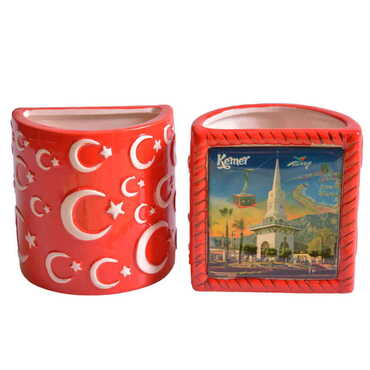 Kemer Themed Ceramic Moon & Star Pencil Holder - 4