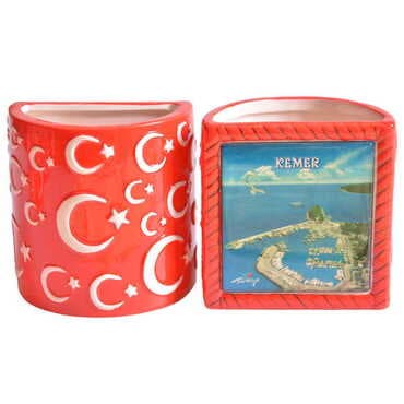 Kemer Themed Ceramic Moon & Star Pencil Holder - 7