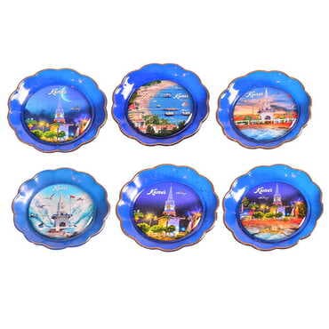 Kemer Themed Epoxy Dome Plate Shaped Souvenir Fridge Magnet 73 mm - 3