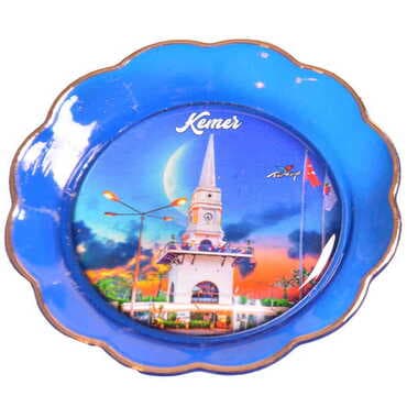 Kemer Themed Epoxy Dome Plate Shaped Souvenir Fridge Magnet 73 mm - 5