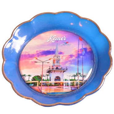 Kemer Themed Epoxy Dome Plate Shaped Souvenir Fridge Magnet 73 mm - 7
