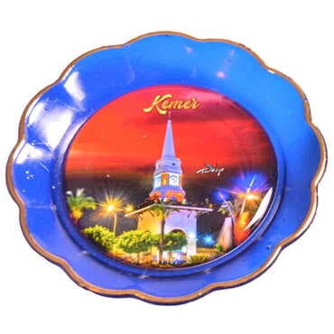 Kemer Themed Epoxy Dome Plate Shaped Souvenir Fridge Magnet 73 mm - 15