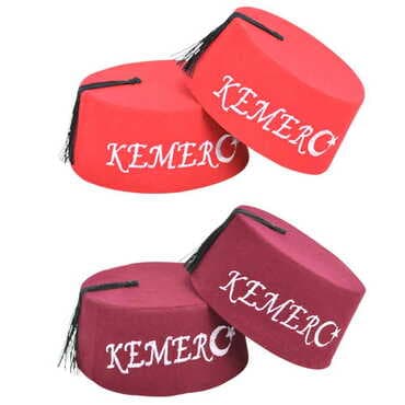 Toptan Kemer Temalı Nakışlı Fes - 2