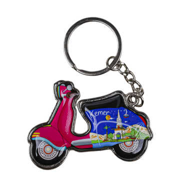 Kemer Temalı Scooter Şekilli Metal Anahtarlık - Myros