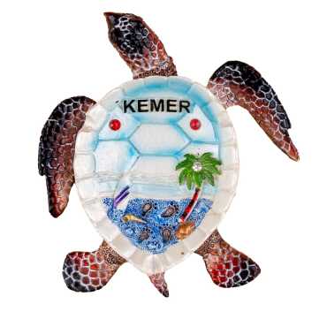 Kemer Temalı Sedefli Taşlı Polyester Büyük Kaplumbağa Küllük 13.5*12 Cm - 2