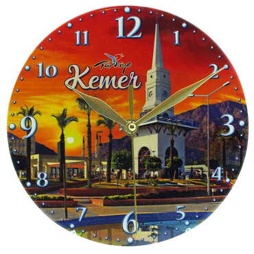 Kemer Themed Ceramic Wall Clock 20 Cm - 6