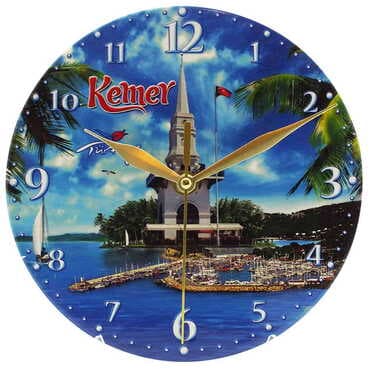 Kemer Themed Ceramic Wall Clock 20 Cm - 7