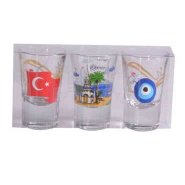 Toptan Kemer Temalı Shot Bardak 3'lü
