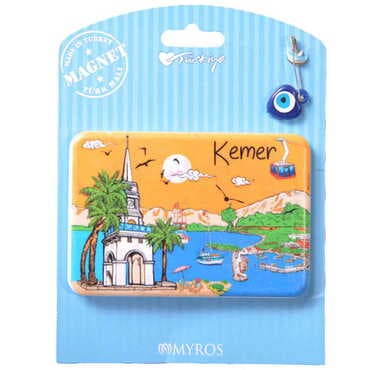 Kemer Themed Plastic Base UV Printed Custom Backing Carded Fridge Magnet - 3