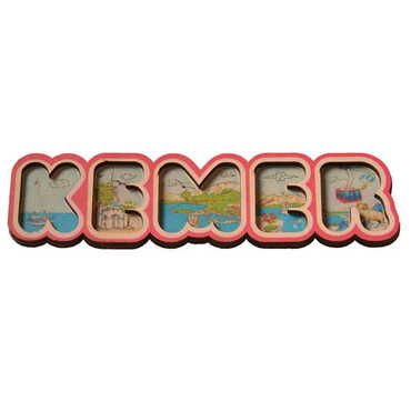 Kemer Themed Wooden UV Printed City Name Letter Fridge Magnet - 6