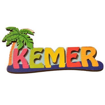 Kemer Themed Wooden UV Printed City Name Letter Fridge Magnet - 9
