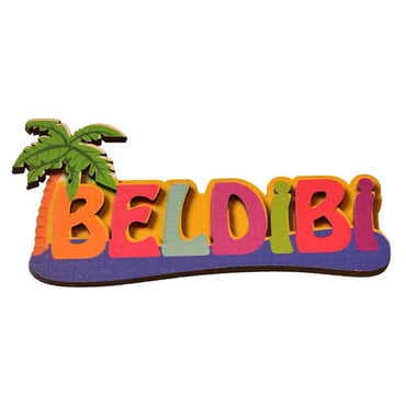 Kemer Themed Wooden UV Printed City Name Letter Fridge Magnet - 10