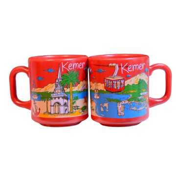 Kemer Themed Traditional Ceramic Cappuccino Mug