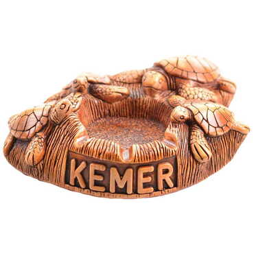 Kemer Themed 4 Baby Turtles Shaped Plaster Raised Cottage Ashtray - Thumbnail