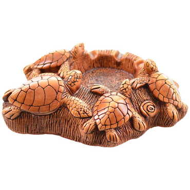 Kemer Themed 4 Baby Turtles Shaped Plaster Raised Cottage Ashtray - Thumbnail