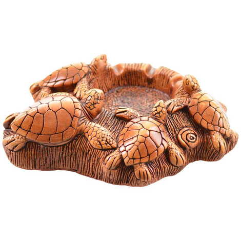 Kemer Themed 4 Baby Turtles Shaped Plaster Raised Cottage Ashtray