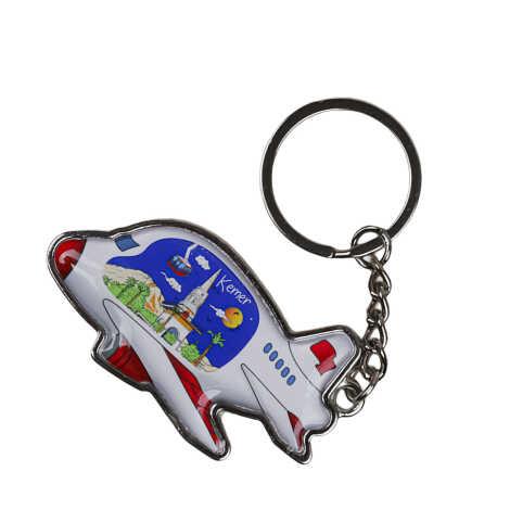 Kemer Themed Airplane Shaped Metal Keychain - 5