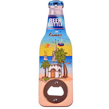 Kemer Themed Beer Bottle Shaped Printed MDF Wooden Bottle Opener 200x59 mm - 4