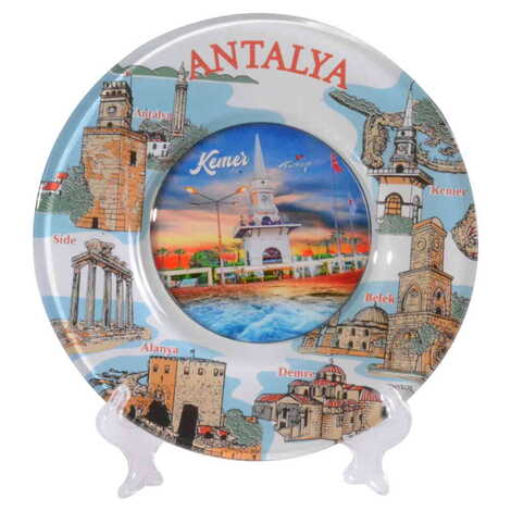 Kemer Themed Bespoke Printed Glass Plate 18 Cm