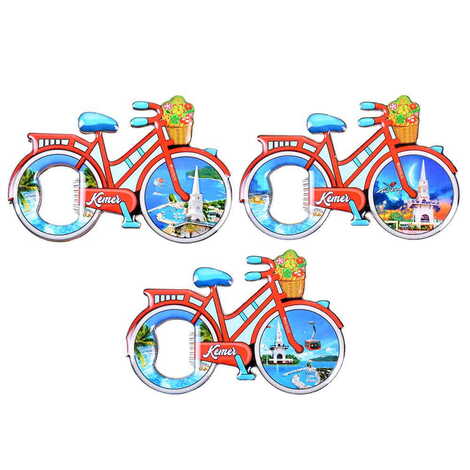 Kemer Themed Bicycle Shaped Metal Magnetic Bottle Opener 100x65 mm - 3