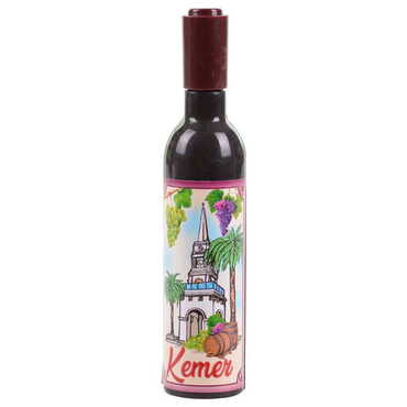 Kemer Themed Bottle Shaped Metal Wine Bottle Corkscrew Opener-Magnetic 115x25x25 mm - Thumbnail