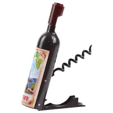 Kemer Themed Bottle Shaped Metal Wine Bottle Corkscrew Opener-Magnetic 115x25x25 mm